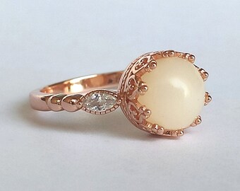 Crown Milk Ring: Rose Gold Plated Sterling Silver, DIY jewelry Kit, keepsake jewelry