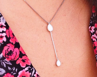 Kit para hacer un collar con forma de lágrima de leche: plata de ley 925, joyería para guardar como recuerdo.