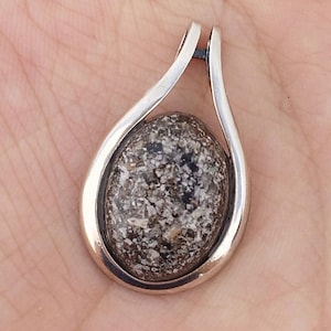 Oval Cremation Ash Pendant, Memorial necklace, 925 Sterling Silver, DIY kit, keepsake Jewelry, Memorial jewelry