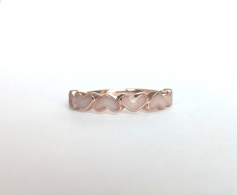 Breastmilk Hearts Ring Band, 925 sterling silver ring, rose gold plated, stackable Breastmilk ring, DIY Breastmilk kit, Breastmilk Jewelry 