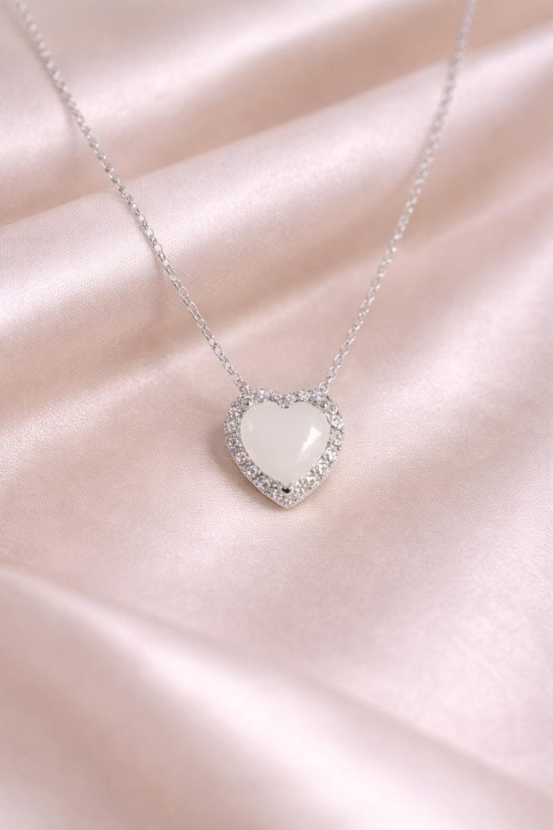 Heart Halo milk Pendant, 925 sterling silver, DIY milk Jewelry kit, DNA and keepsake Jewelry image 1