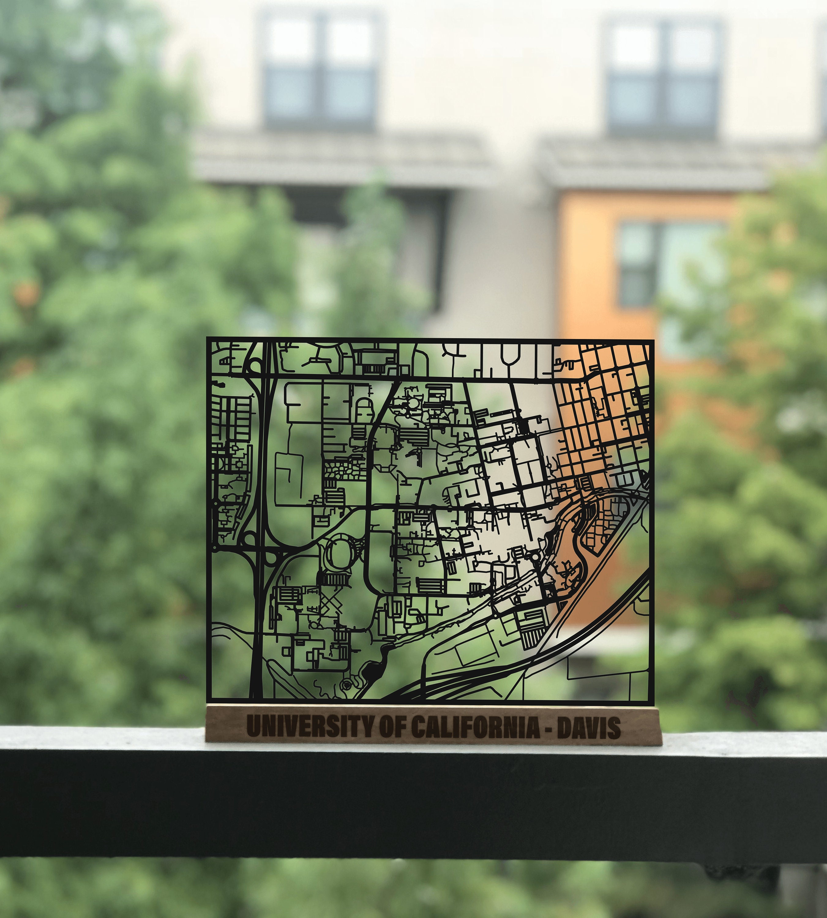 Uc Davis Free Standing Map Laser Cut University Of Etsy