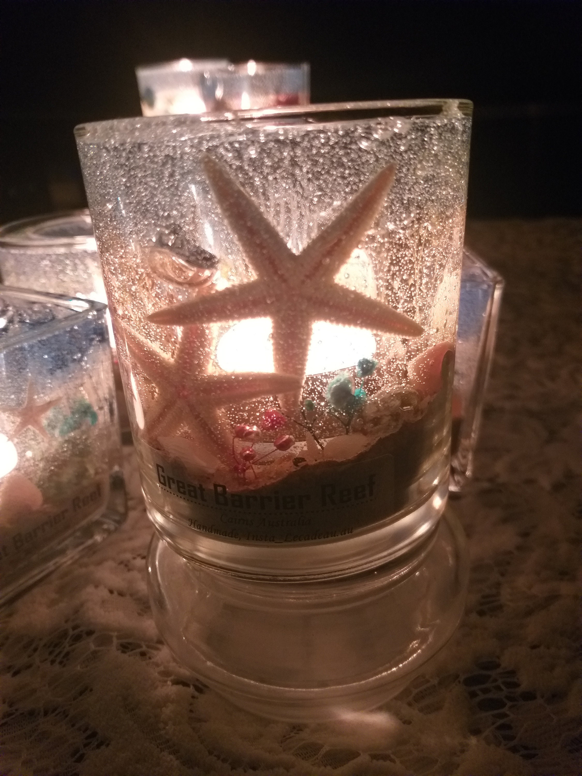 Ocean Candle Holder / Beach Candle Holder / Under Water Scene Etsy