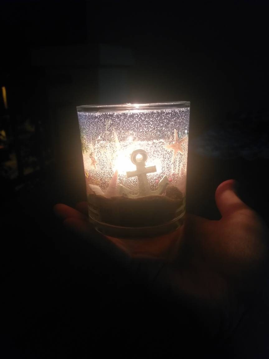 Ocean Candle Holder / Beach Candle Holder / Under Water Scene Etsy