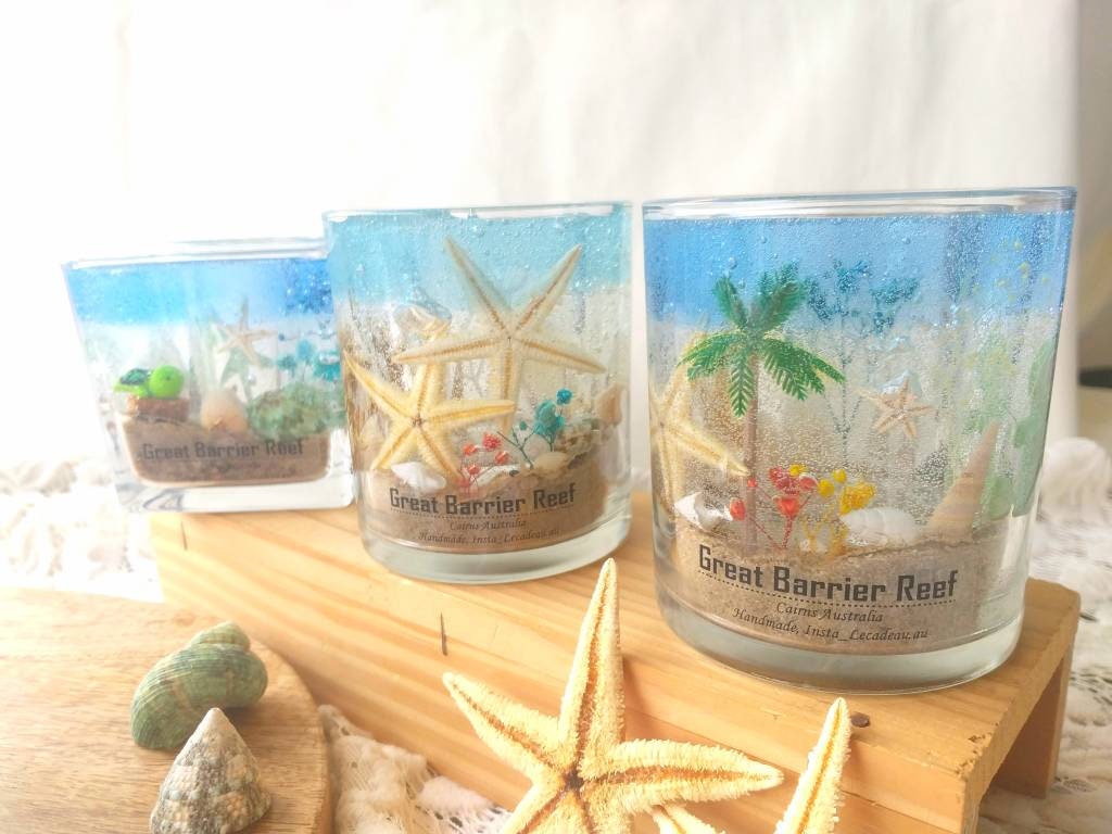 Ocean Candle Holder / Beach Candle Holder / Under Water Scene Etsy