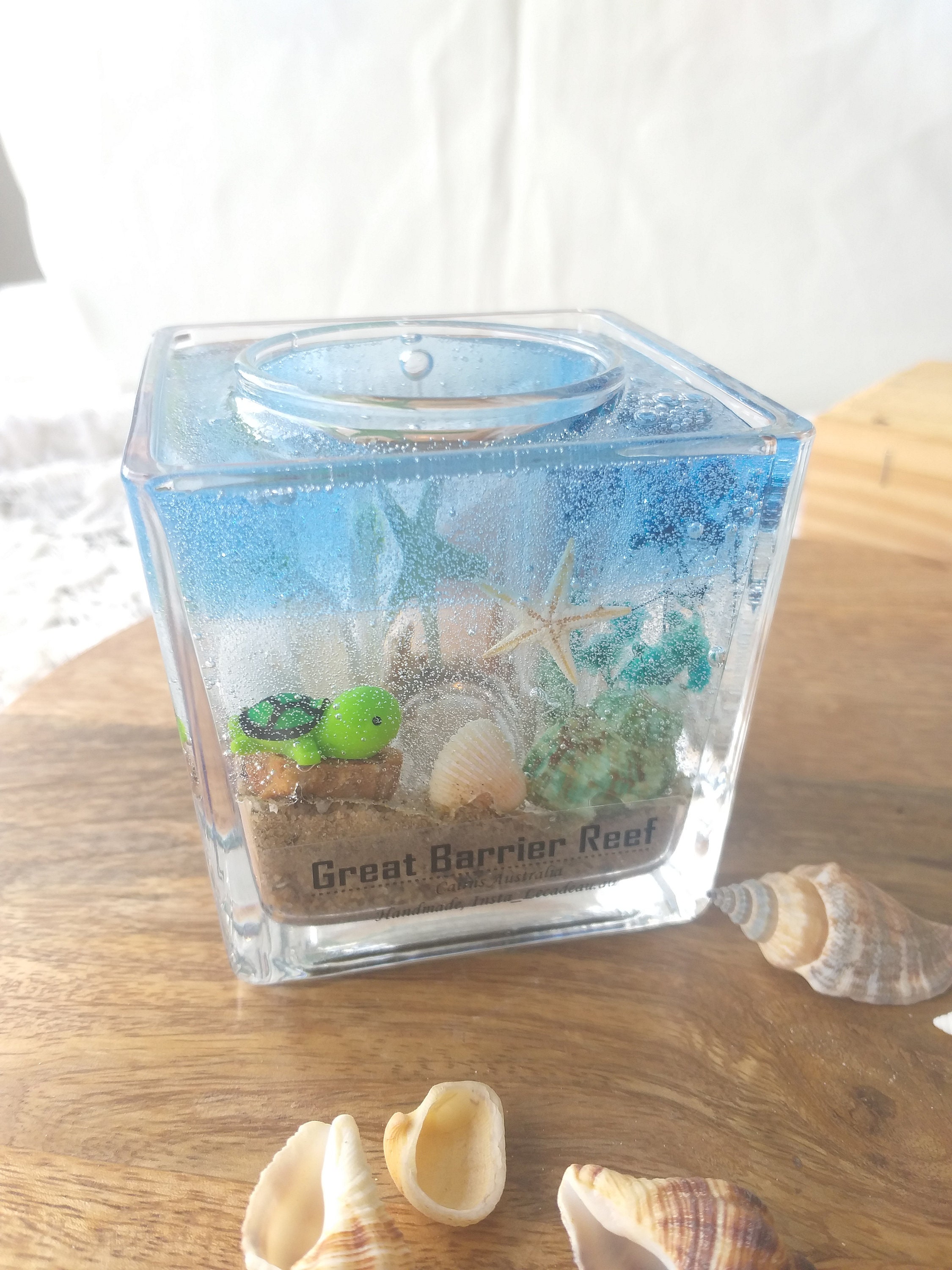 Beach Candle / Ocean Candle Holder / Handmade Candle Holder / Ocean