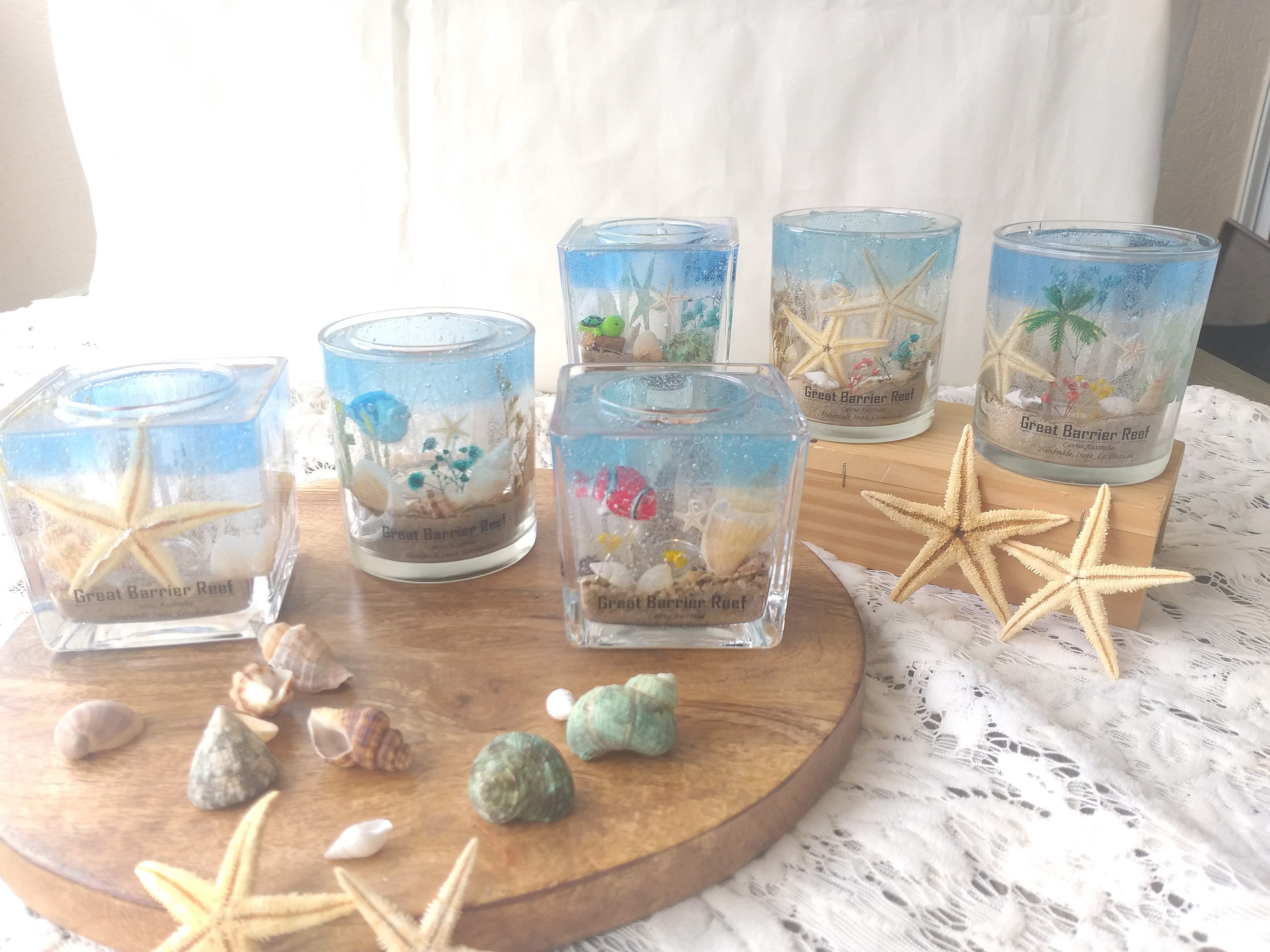 Beach Candle / Ocean Candle Holder / Handmade Candle Holder / Ocean