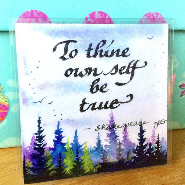 fridge Magnet, Shakespeare quote "To thine own self be true" - gift for writers, gift for book lovers, gift for empowerment and inspiration