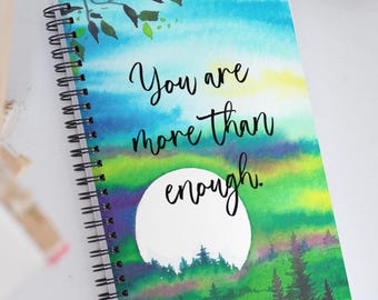 You Are Enough Spiralblock, Wellness Journal, Self Care Mindfulness Notizen, Angstdump, tägliches Tagebuch