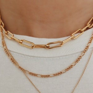 Link Choker, Paperclip Chain, Gold Necklace, Gold Filled Necklace, Gold Chain Necklace, Gold Chain Link Necklace, Thick Oval Link Necklace