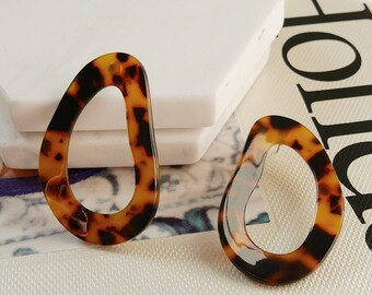 Tortoise Shell Earrings, Acetate Earrings, Statement Earrings, Minimalist Cute Earrings, Resin Earrings, Tortoise Jewelry