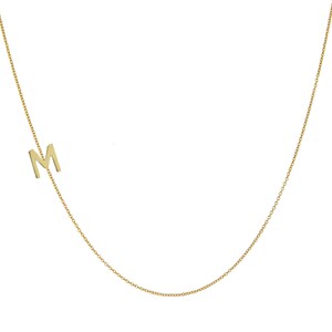 14k Sideways Initial Necklace, Asymmetrical Initial Necklace, Sideways Initial Necklace, Personalized Necklace, 14k Spaced Letter Necklace