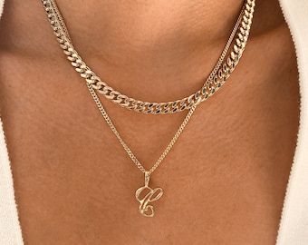 Personalized Necklace, Initial Necklace, Gold Necklace, Layered Necklace, Letter Necklace, Initial Necklace Gold, Necklace with Initial