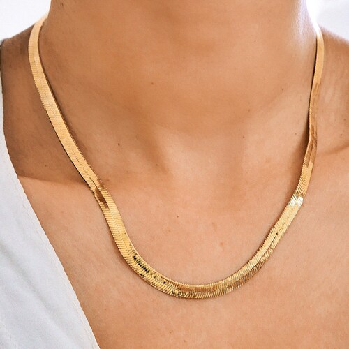 Gold Herringbone Chain Gold Chain 