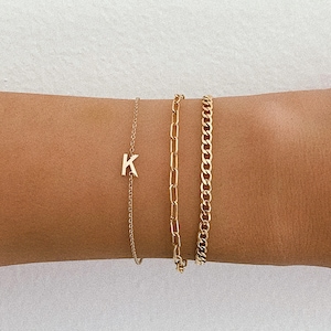 Link Chain Bracelet, Thin Link Bracelet, Paperclip Chain Bracelet, 14k Gold Filled Bracelet, Gold Bracelet, Gold Paperclip Chain