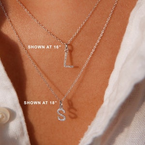 14k Diamond Pendant Necklace, Diamond Initial Pendant, Personalized Gifts, Solid 14k Letter Pendant, Diamond Initial Necklace, Gift for Her