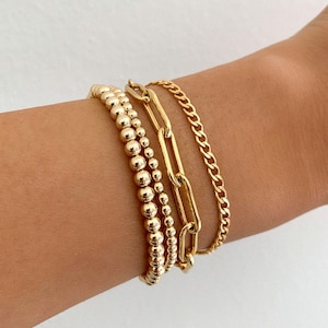 Paperlink Chain Bracelet, Gold Bracelet, 14k Gold Filled Bracelet, Gold Layering Bracelet, Link Chain Bracelet, Bold Gold Chain Bracelet