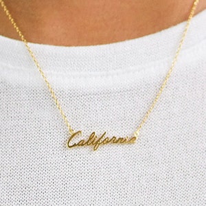 Gold California Necklace, Gold Necklace, CA Necklace, State Necklace, Wedding Gift, Bridesmaid Necklace Gift, Birthday Gift, Christmas Gift image 4