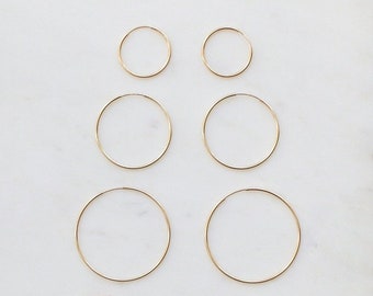 Gold Filled Earrings, Gold Filled Hoops, Gold Filled Hoop Earrings, Gold Filled Hoop Earrings 14K, Gold Filled Hoop Huggies, Gold Fill Hoops