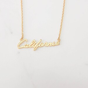 Gold California Necklace, Gold Necklace, CA Necklace, State Necklace, Wedding Gift, Bridesmaid Necklace Gift, Birthday Gift, Christmas Gift image 3