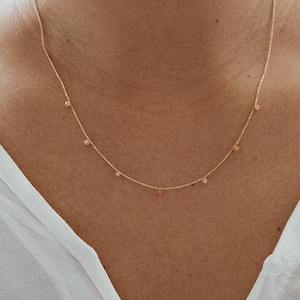 Gouden ketting, gouden ketting met kralen, gouden kettingen voor vrouwen, ketting kralen ketting, Moederdag ketting, sierlijke ketting voor vrouwen afbeelding 2