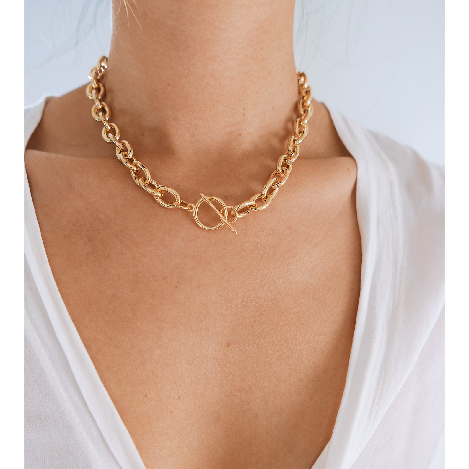 Tiffany gold toggle sale necklace