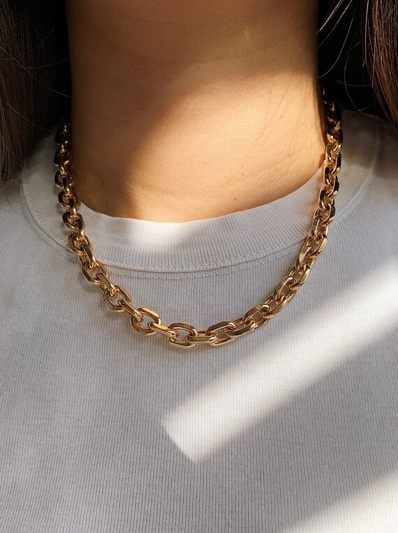 Gold Chunky Chain Necklace Gold Link 