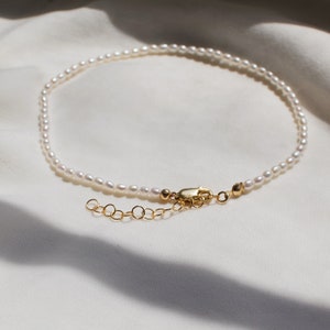 Anklets, Pearl Anklet, Gold Filled Anklet, Adjustable Anklet, Freshwater Pearl Anklet, CZ Anklet, 14k Gold Filled Anklet, Summer Anklets image 4