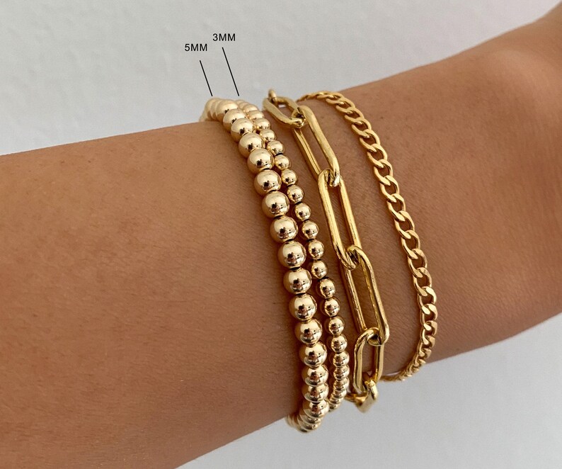 Beaded Bracelets Gold Bead Bracelet Gold Filled Beaded Etsy