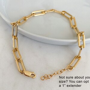 Paperlink Chain Bracelet, Gold Bracelet, 14k Gold Filled Bracelet, Gold Layering Bracelet, Link Chain Bracelet, Bold Gold Chain Bracelet image 4