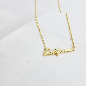 Gold California Necklace, Gold Necklace, CA Necklace, State Necklace, Wedding Gift, Bridesmaid Necklace Gift, Birthday Gift, Christmas Gift image 6