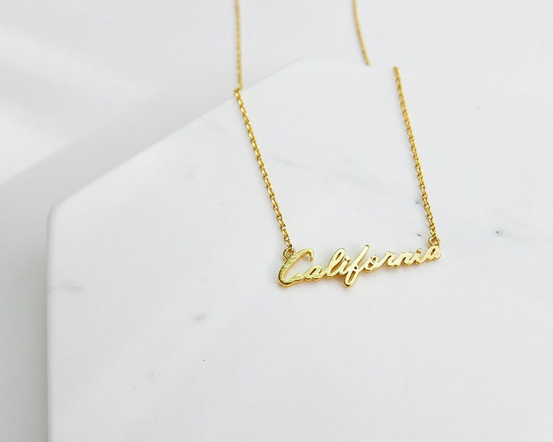 Gold California Necklace, Gold Necklace, CA Necklace, State Necklace, Wedding Gift, Bridesmaid Necklace Gift, Birthday Gift, Christmas Gift image 6