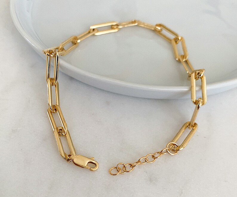 Paperlink Chain Bracelet, Gold Bracelet, 14k Gold Filled Bracelet, Gold Layering Bracelet, Link Chain Bracelet, Bold Gold Chain Bracelet image 3