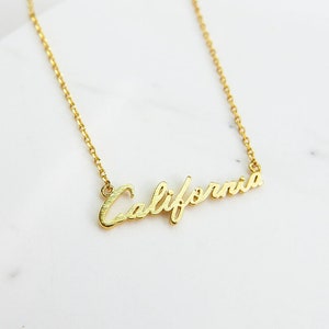 Gold California Necklace, Gold Necklace, CA Necklace, State Necklace, Wedding Gift, Bridesmaid Necklace Gift, Birthday Gift, Christmas Gift image 5