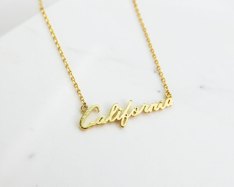 Gold California Necklace, Gold Necklace, CA Necklace, State Necklace, Wedding Gift, Bridesmaid Necklace Gift, Birthday Gift, Christmas Gift image 5
