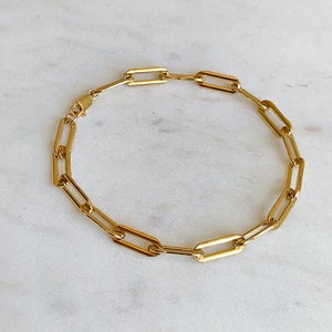 Paperlink Chain Bracelet, Gold Bracelet, 14k Gold Filled Bracelet, Gold Layering Bracelet, Link Chain Bracelet, Bold Gold Chain Bracelet image 2