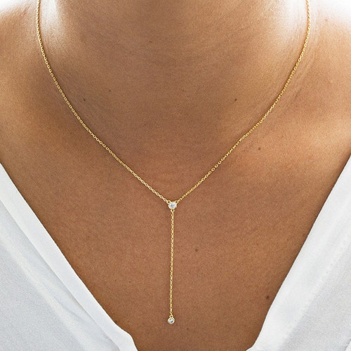 Gold Y Necklace Gold Necklace Lariat 
