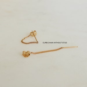 Chain Hoop Earrings, Gold Hoop Earrings, Chain Earrings, Hoop Earrings, Dainty Jewelry, Thread Earrings, Gold Filled Earrings image 5