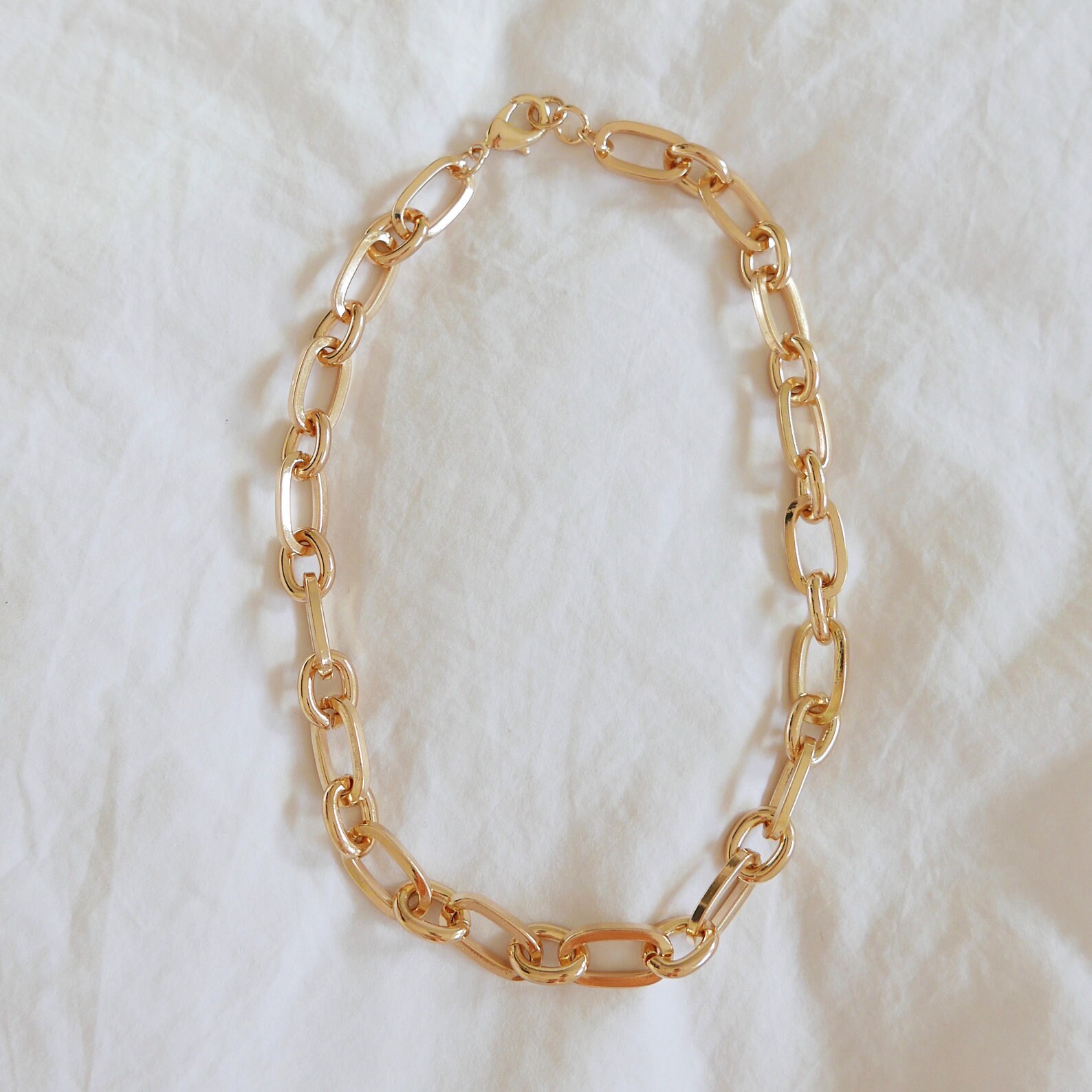 Gold Chain Necklace, Thick Gold Chain, Gold Chunky Necklace, Layering ...