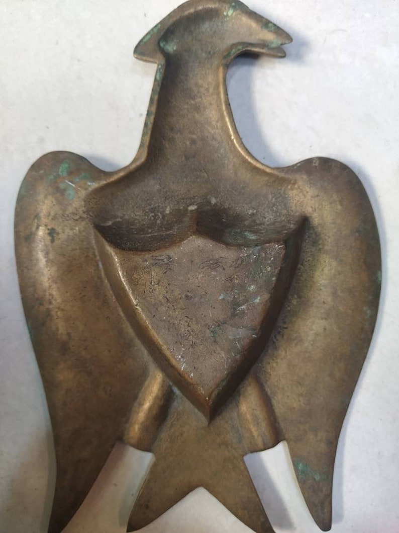 Vintage eagle ashtray handcarved out of bronze collection Etsy