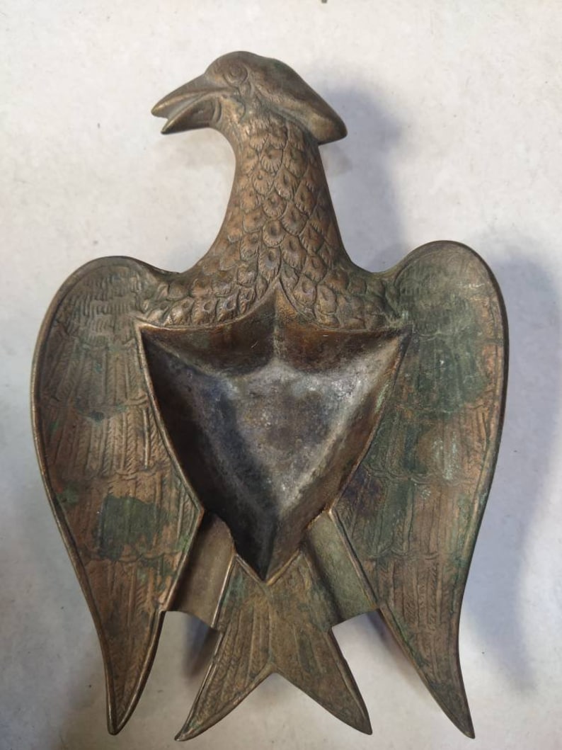 Vintage eagle ashtray handcarved out of bronze collection Etsy