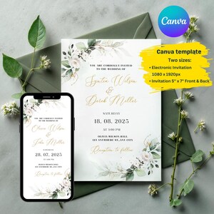 Hochzeit einladen Karte, Save the date, Digitale Vorlage, Digitale Einladung, Smartphone Evite, Sofort Download