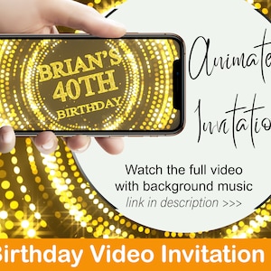Fabelhafte Geburtstags-Video-Einladung | Personalisierte animierte digitale Einladung Digitaler Geburtstag Save The Date animierte Videoeinladung