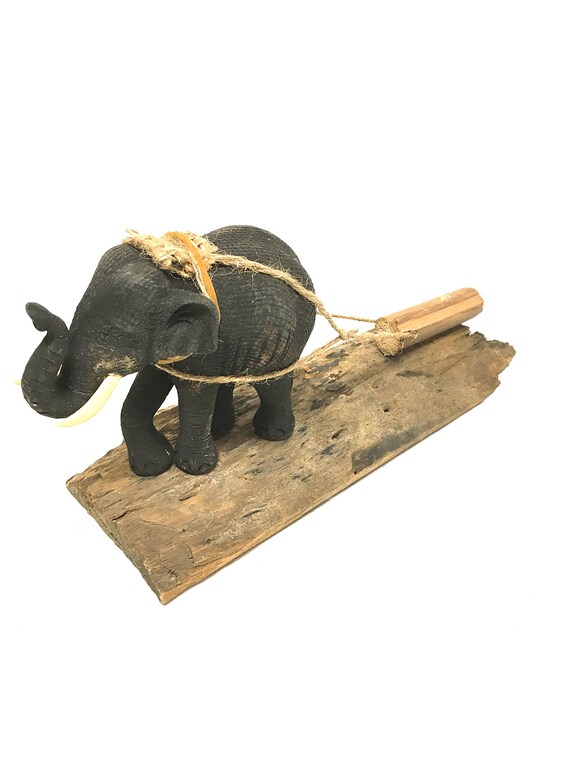 Elephant Dragging Wooden Trunk 11 Inches Long Animals - Etsy Canada Elephant Dragging Wooden Trunk 11 Inches Long Animals - Etsy Canada