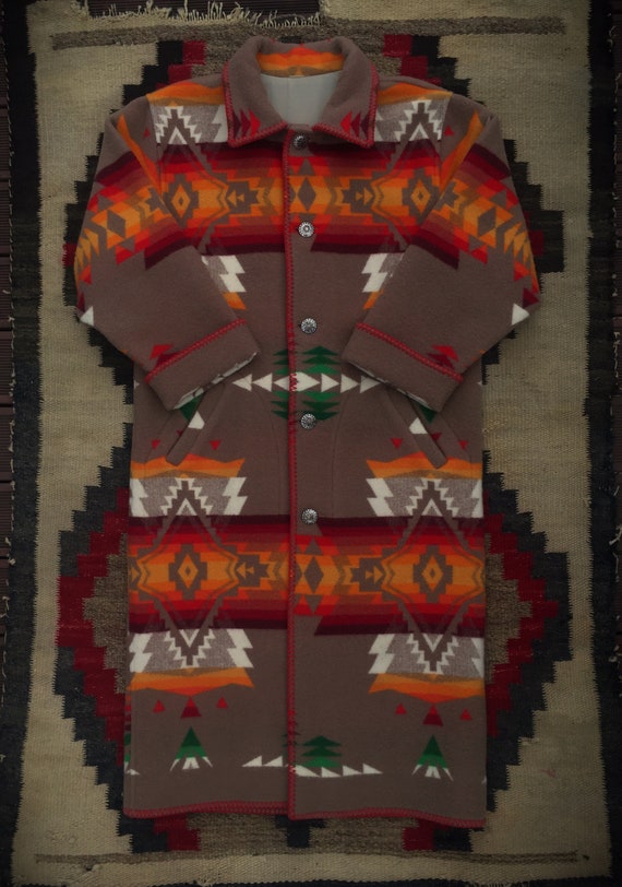 Vintage PENDLETON Blanket Coat Men S Western Cowboy chimayo Etsy