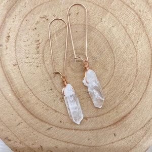 clear quartz dangles, earrings for plugs, ear plugs, stretched ears, crystal earrings, gauges, earrings, dangle plugs, interchangeable image 8