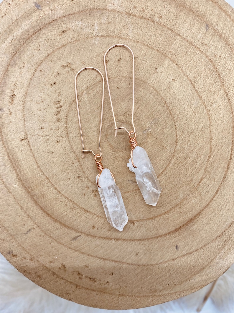 clear quartz dangles, earrings for plugs, ear plugs, stretched ears, crystal earrings, gauges, earrings, dangle plugs, interchangeable image 8