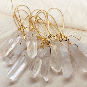 clear quartz dangles, earrings for plugs, ear plugs, stretched ears, crystal earrings, gauges, earrings, dangle plugs, interchangeable image 6