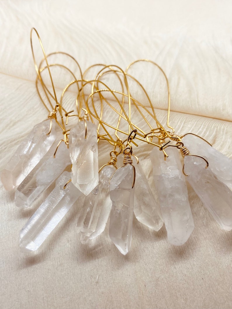 clear quartz dangles, earrings for plugs, ear plugs, stretched ears, crystal earrings, gauges, earrings, dangle plugs, interchangeable image 6