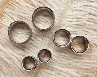 Silver Stainless Steel Tunnel Plugs Pair